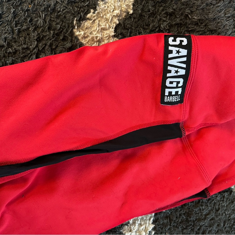 Savage Barbell Bold Red Leggings